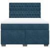 vidaXL Boxspringbett mit Matratze Blau 140x190 cm Samt