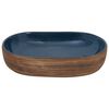 vidaXL Aufsatzwaschbecken Braun und Blau Oval 59x40x14 cm Keramik