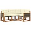 vidaXL Outdoor-Sofagarnitur mit Kissen 4 pcs Natur und Creme