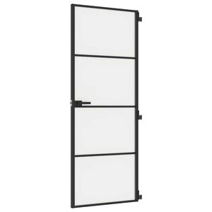vidaXL Innent&uuml;r Schlank Schwarz 76x201,5 cm Hartglas und Aluminium