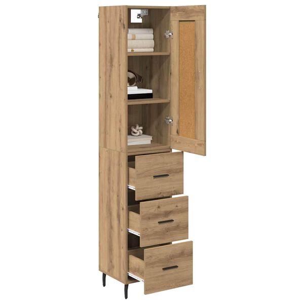 vidaXL Highboard Artisan-Eiche 34,5 x 34 x 180 cm Holzwerkstoff