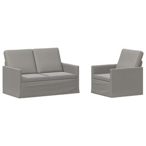 vidaXL Sofa-Set 2 pcs Hellgrau Samt (V)