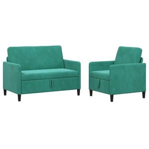 vidaXL Sofa Set mit Stauraum 2 stk. T&uuml;rkis Polyester