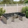 vidaXL Gartensofa-set mit Kissen 10 pcs Hellgrau und Grau Poly-Rattan