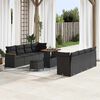 vidaXL Gartensofa-set mit Kissen 12 pcs Schwarz Poly-Rattan