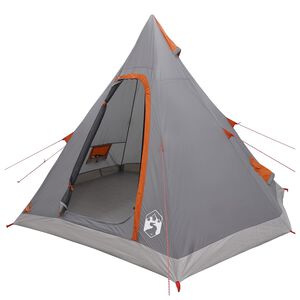 vidaXL 3 Personen Grau und Orange 185T Polyester mit PU-Beschichtung