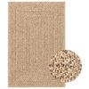 vidaXL Teppich ZIZUR 200x290 cm Jute-Optik Indoor und Outdoor