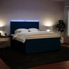 vidaXL Boxspringbett mit Matratze Blau 200x200 cm Samt