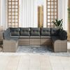 vidaXL Gartensofa-set mit Speicher 9 pcs Grau Poly-Rattan
