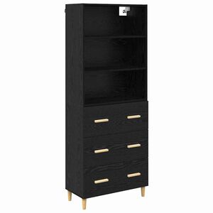 vidaXL Highboard Schwarz Eichen-Optik 69,5 x 32,5 x 180 cm