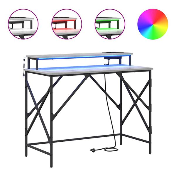 vidaXL Schreibtisch Graues Sonoma 100 x 50 x 86,5 cm Holzwerkstoff