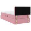 vidaXL Bett mit Stauraum und LED mit Matratze Rosa 90 x 200 cm Samt