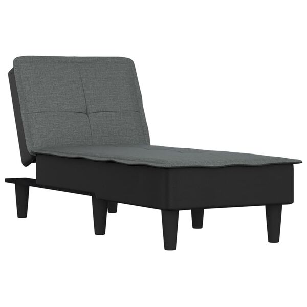 vidaXL Chaiselongue Dunkelgrau Stoff