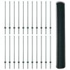 vidaXL Zaun mit Pfosten Gr&uuml;n 1,2 x 50 m Stahl und PVC