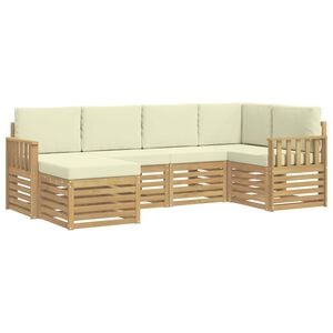 vidaXL Outdoor-Sofagarnitur 6 stk. Wei&szlig; und Creme Polyester