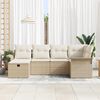 vidaXL Gartensofa-set mit Kissen 6 pcs Beige und Creme Poly-Rattan