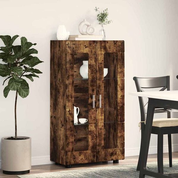 vidaXL Sideboard mit Regal FLORIN Ger&auml;ucherte Eiche 55,5 x 29 x 103 cm