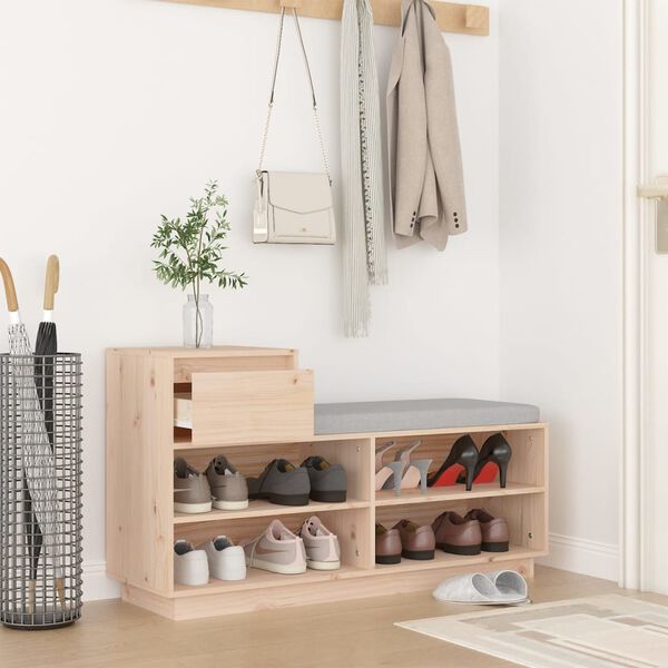 vidaXL Schuhregal 110x34x61 cm Massivholz Kiefer
