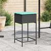 vidaXL Garten-Barhocker mit Kissen 2 Stk. Schwarz Poly Rattan
