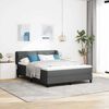 vidaXL Boxspringbett mit Matratze Dunkelgrau 160 x 200 cm Stoff