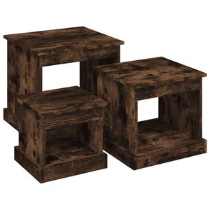 vidaXL Couchtische 3 Stk. R&auml;uchereiche Holzwerkstoff