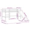 vidaXL Kinderhochbett mit Vorhängen Weiß Schwarz 90x190 cm Kiefernholz