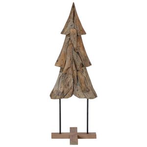 vidaXL Weihnachtsbaum mit Ständer Braun 120 cm Massivholz Teak
