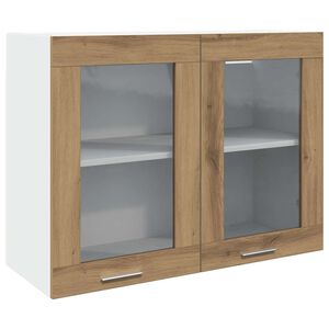 vidaXL Hängeglasschrank Lyon Artisan-Eiche 80x31x60 cm Holzwerkstoff