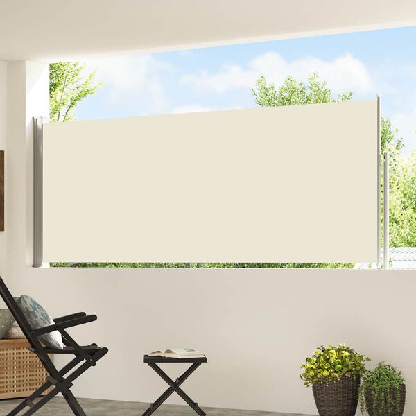 vidaXL Ausziehbare Seitenmarkise 120&times;500 cm Creme