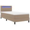 vidaXL Boxspringbett mit Matratze Cappuccino 90 x 190 cm Kunstleder