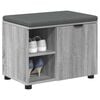 vidaXL Flurbank mit Kissen mit Regal Graues Sonoma 60 x 38 x 46 cm