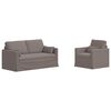 vidaXL Sofa 140cm 2 pcs Taupe Metall