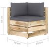 vidaXL 8-tlg. Garten-Lounge-Set mit Kissen Gr&uuml;n Impr&auml;gniertes Holz