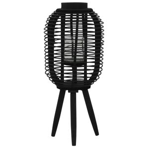 vidaXL Standkerzenhalter Bambus Schwarz