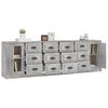 vidaXL Sideboards 3 Stk. Betongrau Holzwerkstoff
