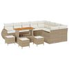vidaXL Garten-Sofa-Set mit Kissen mit Speicher 13 pcs Beige und Creme