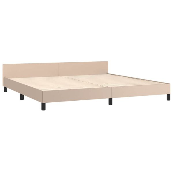 vidaXL Bettgestell mit Kopfteil ohne Matratze Cappuccino 200x200 cm