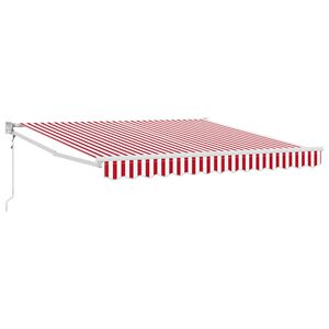 vidaXL Einziehbare Markise Rot und Wei&szlig; 350 x 250 cm