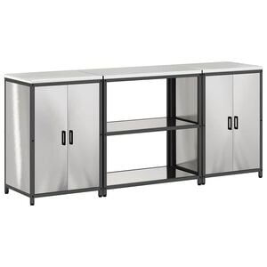 vidaXL Aufbewahrungsset f&uuml;r die K&uuml;che HATTEM 3 stk. Silber Edelstahl