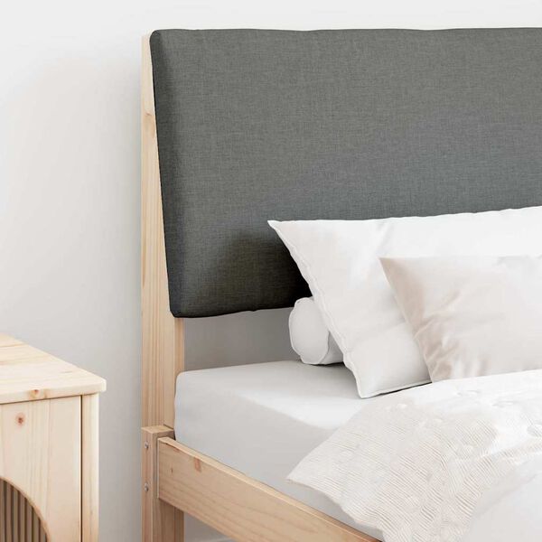 vidaXL Gepolstertes Kopfteil Dunkelgrau 90 cm Massives Kiefernholz