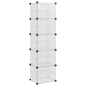 vidaXL Schuhregal Transparent 44x31,5x153,5 cm PP