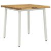vidaXL Live Edge Esstisch 60 x 55 x 75 cm Massivholz Akazie Wei&szlig;