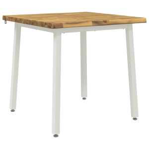 vidaXL Live Edge Esstisch 60 x 55 x 75 cm Massivholz Akazie Wei&szlig;