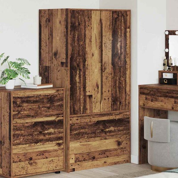 vidaXL Badezimmerschrank Altholz 79,5 x 49 x 156 cm Holzwerkstoff