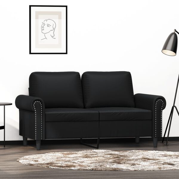 vidaXL 2-Sitzer-Sofa Schwarz 120 cm Kunstleder