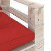 vidaXL Outdoor-Sofa Paletten mit Kissen in Rot Kiefernholz