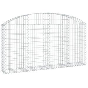 vidaXL Gabione mit Hochbogen 200x30x100/120 cm Verzinktes Eisen