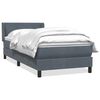 vidaXL Boxspringbett mit Matratze Dunkelgrau 90x210 cm Samt