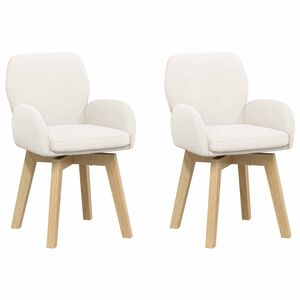 vidaXL Drehstuhl Esszimmer 2 stk. Boucl&eacute; Creme 54 x 58 x 87 cm