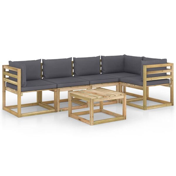vidaXL 6-tlg. Garten-Lounge-Set mit Kissen Kiefernholz Impr&auml;gniert